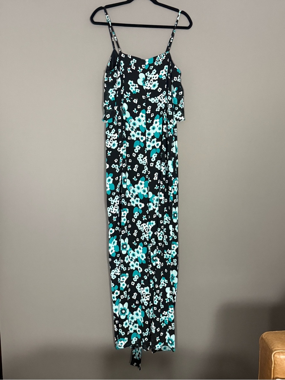 Michael Michael Kors Floral Wide Leg Jumpsuit Black Groovy Sleeveless NEW M - Picture 3 of 10